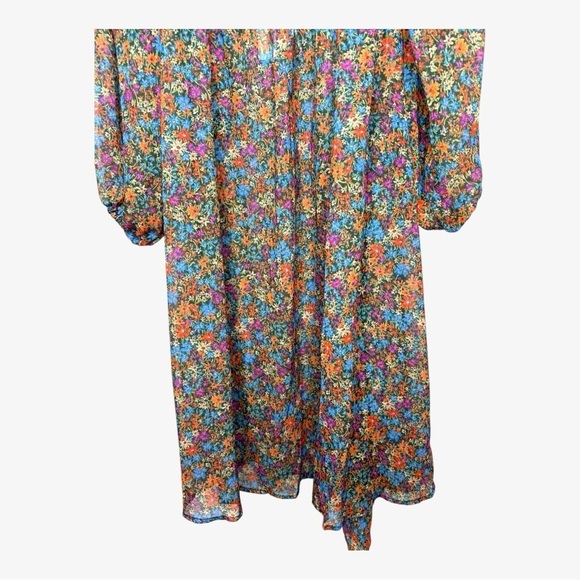 For Love And Lemons Brittany Floral Print Midi Dress in Multi NWT Small - Picture 13 of 15